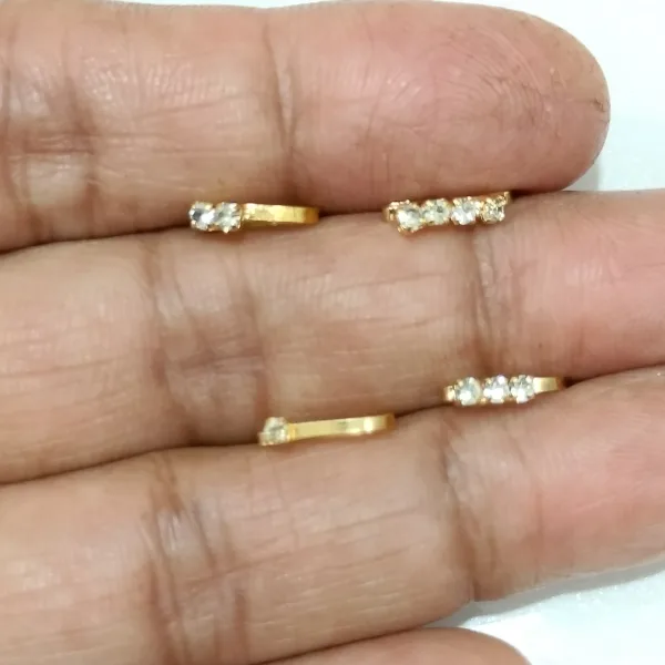 Beautiful Gold Plated Nose Pin U shape Wedding Nose Ring Fashion Gift Jewellry Pack of 4