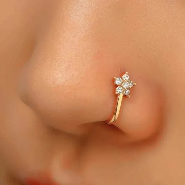 Nose ring for girls flower design simple nose ring 002