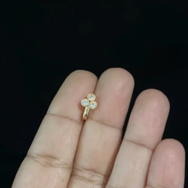 GIRLS Nose STUD 03 NUG ROUND DOUBLE Diamond Nose pin For Women and Girl PACK OF 1