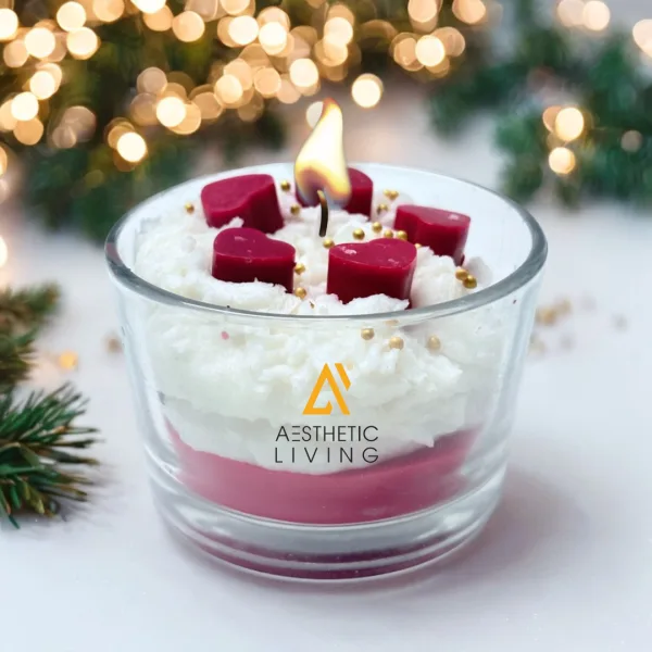 Blushing Hearts Valentines Gift Candle 110g for Romantic Home Decor