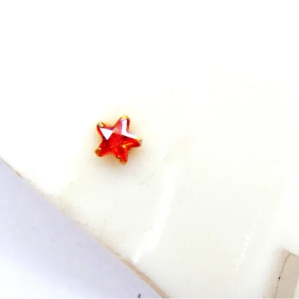 Beautiful Gold Plated Nose Pin CRYTAL STONE STAR RED Wedding Nose Ring Fashion Gift Jewellry PACK OF 1