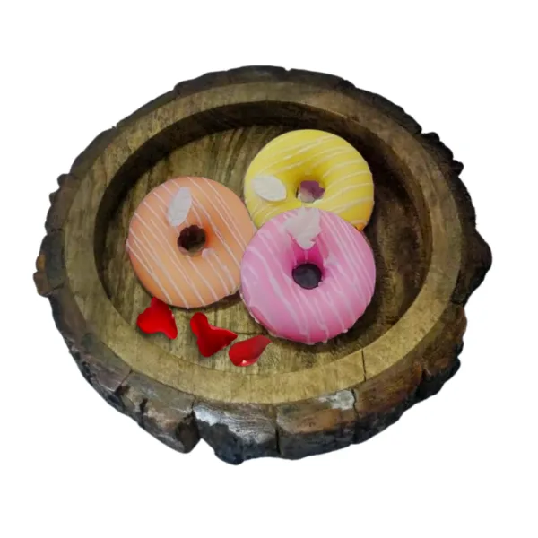 Donut shaped goat milk soap with cranberry oil for nourished skin