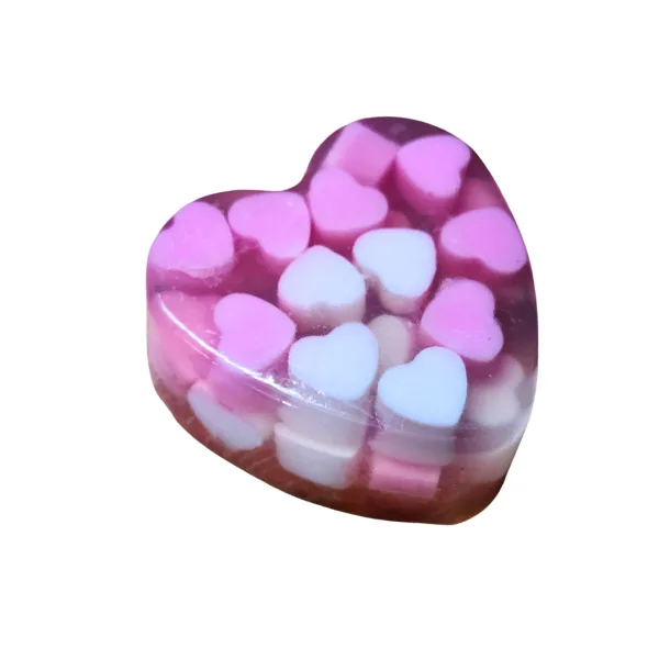 Handmade pink glycerin soap with rose oil for soft glowing skin
