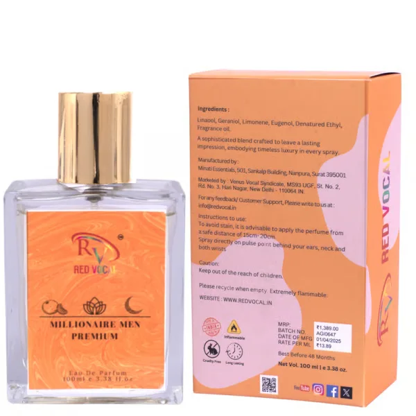 Red Vocal Millionaire Men Premium Eau De Parfum 100ml