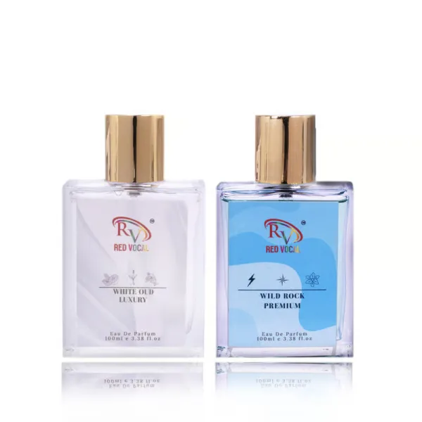 Red Vocal White Oud Luxury (Unisex) with Wild Rock Premium (Men) Eau de Parfum Combo – 2 x 100ml