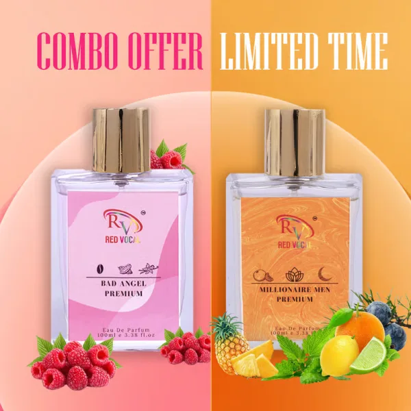 Red Vocal Bad Angel Premium (Women) with Millionaire Men Premium (Men) 100ml Perfume Spray Combo – 2 x 100ml