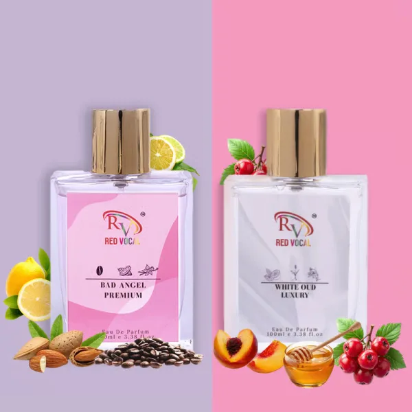 Red Vocal Bad Angel Premium (Women ) with White Oud Luxury (Unisex) 100ml Perfume Spray Combo – 2 x 100ml