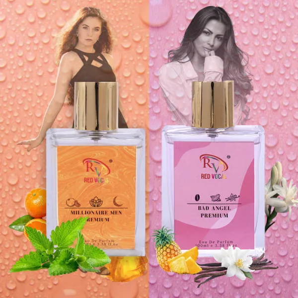 Red Vocal Millionaire Men Premium (Men) with Bad Angel Premium (Women) 100ml Perfume Spray Combo – 2 x 100ml