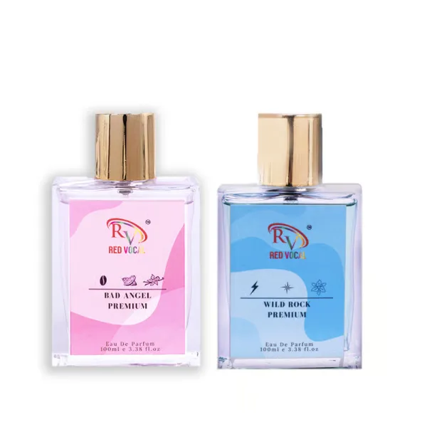 Red Vocal Wild Rock Premium (Men) With Floral Romance Luxury (Women) 100ml Perfume Spray.