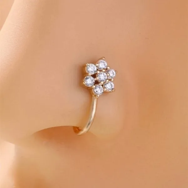 Gold-plated Plated Metal, Alloy, Brass, Nose Stud 7 Nug U Shap