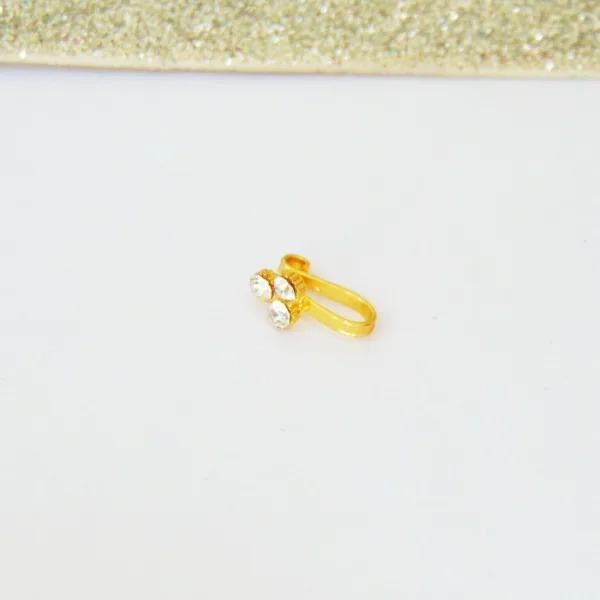 Gold U-Shape Nose Stud with Nuggets – Traditional Style