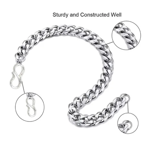 Evordlss Golden Curb Chain Bracelet, 20 cm Length, Silver Plated, for Men & Boys (Pack of 1)