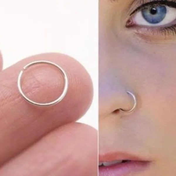 GIRLS Nose RING DOUBLE Diamond Nose pin For Women and Girl PACK OF 1