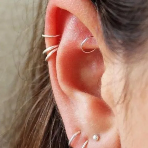 GIRLS Nose RING DOUBLE Diamond Nose pin For Women and Girl PACK OF 1