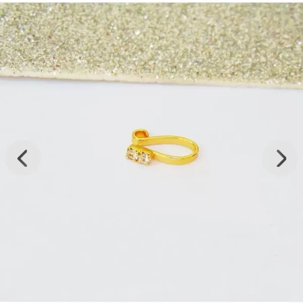 Beautiful Gold Plated Nose Pin U Shap 2 nug Weddinge Ring Fashion Gift Jewellry PACK OF 1