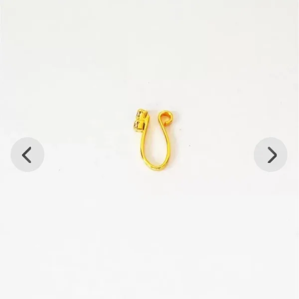 Beautiful Gold Plated Nose Pin U Shap 2 nug Weddinge Ring Fashion Gift Jewellry PACK OF 1