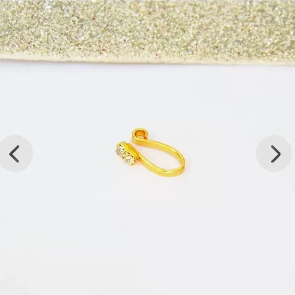 Beautiful Gold Plated Nose Pin U Shap 2 nug Weddinge Ring Fashion Gift Jewellry PACK OF 1