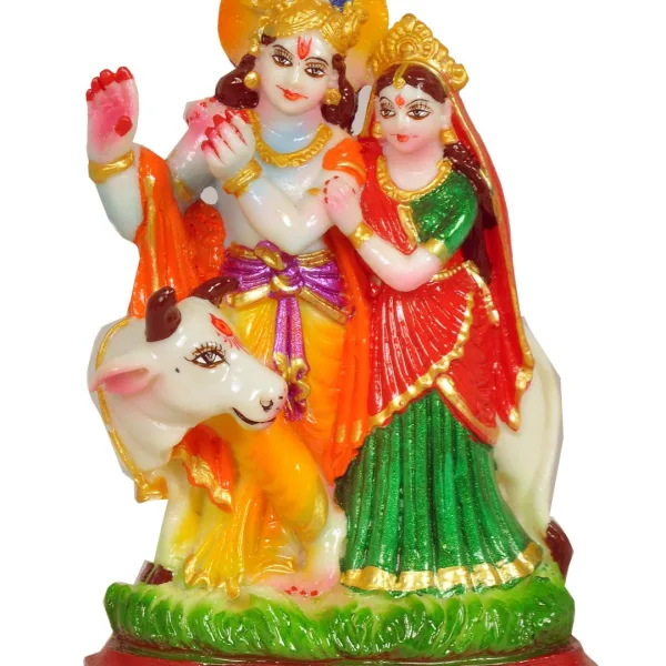 Simonart Radha Krishna Clay Idol Traditional Decor