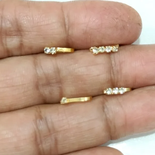 Beautiful Gold Plated Nose Pin U shape Wedding Nose Ring Fashion Gift Jewellry Pack of 4