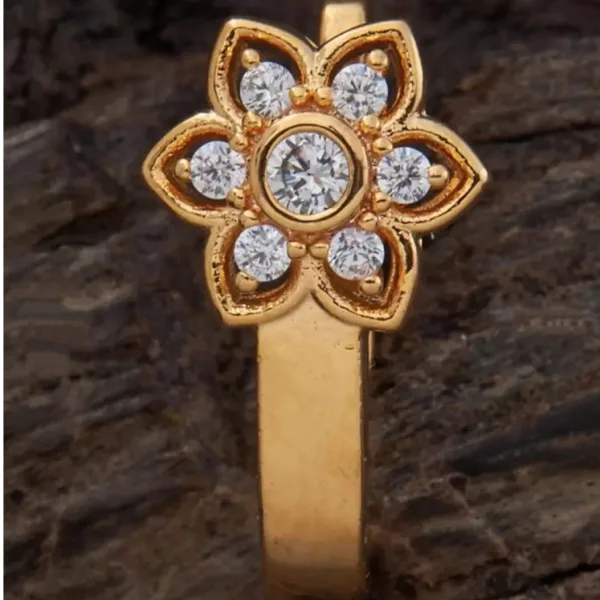 VishalCubic Zirconia Gold-plated Plated Brass Nose Ring