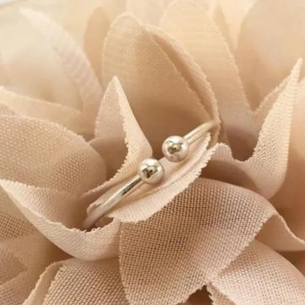 GIRLS Nose RING SILVER BOLL DOUBLE Diamond Nose pin For Women and Girl PACK OF 1