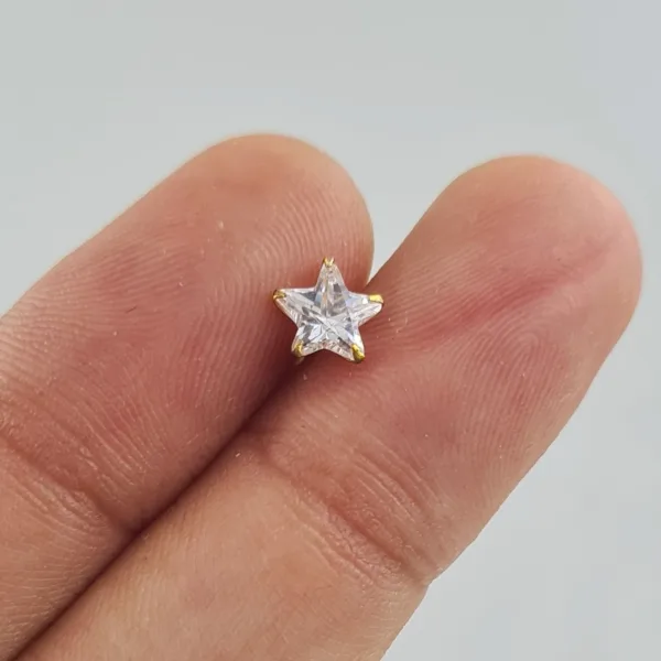 Fancy Unique Designer White Star Nosepin