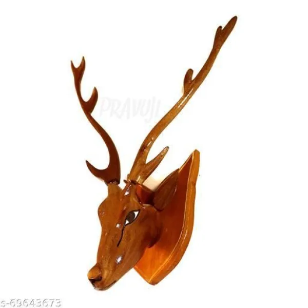 Simonart Wooden Deer Animal Handicraft Showpiece