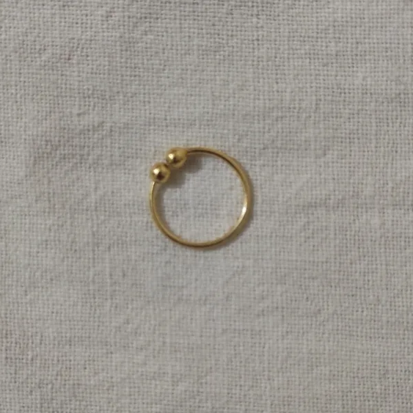 GIRLS Nose RING GOLD BOLL DOUBLE Diamond Nose pin For Women and Girl PACK OF 1