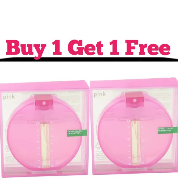United Colors of Benetton Pink Inferno Eau De Toilette Spray 100ml for Women - Buy 1 Get 1 Free