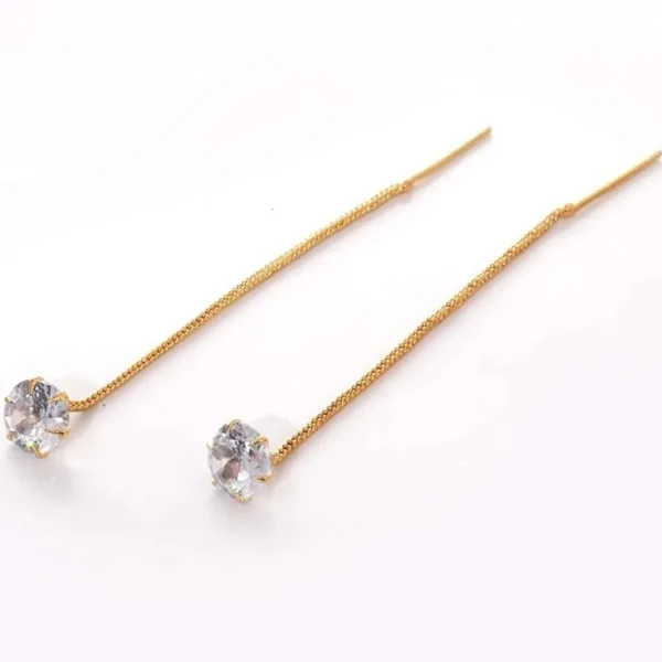 Fashion Hanging WHITE NUG Sui Dhaga Earring for Women and Girls