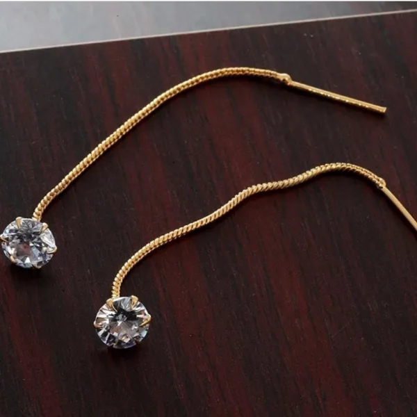 Fashion Hanging WHITE NUG Sui Dhaga Earring for Women and Girls