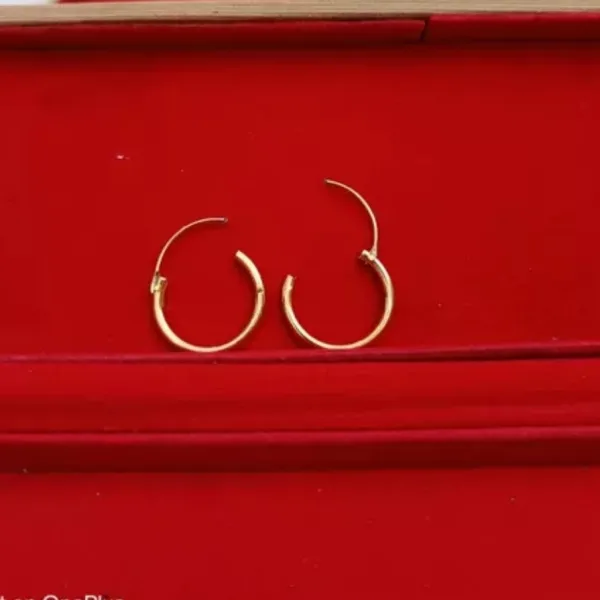 Gold Plated Brass cutwork Small &Cute fashion Hoop Bali For Girl Women PACK OF 1