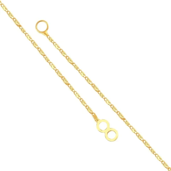 Single Layer BISCUITE DESIGNE Gold Plated Kan Chain for Women Brass Ear Thread