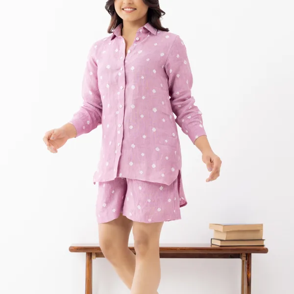 Women's Pink Floral Cotton Co-ord Set