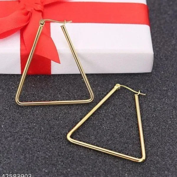 GOLDEN TIKONA Hoop Earrings Big Size Alloy Earring for Girls & Women Pack1 Pair