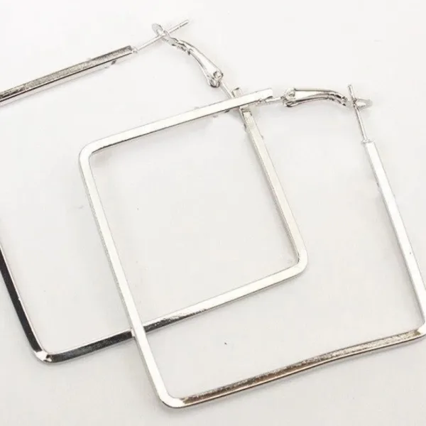 Silver CHAKOR Hoop Earrings Big Size Alloy Earring for Girls & Women Pack1 Pair