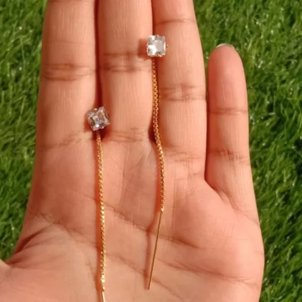 Beautiful, Fancy EarRing (Sui Dhaga CHAKORE WHITE) Indian Fancy Casual daily use