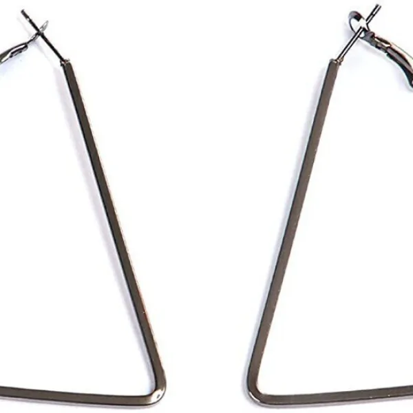 New Fancy Polished Alloy Big Triangle Hoop Earrings for Women
