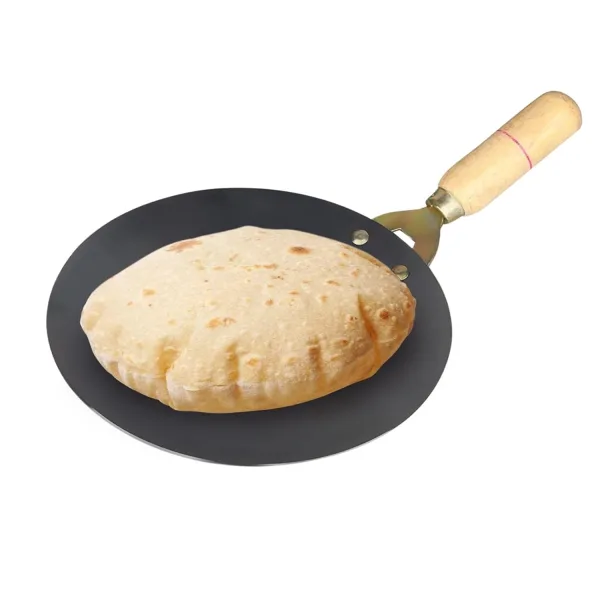 VISMAYS Iron Tawa Smooth Edges Dishwasher Safe Wooden Handle
