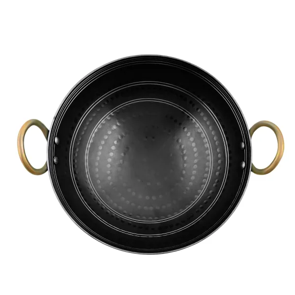 Vismays 1 Litre Iron Kadhai Deep Frying Pan Hammered