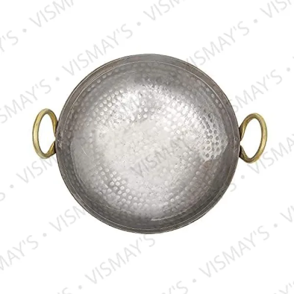 Vismays 8 Litre Heavy Base Iron Kadhai Hammered Finish
