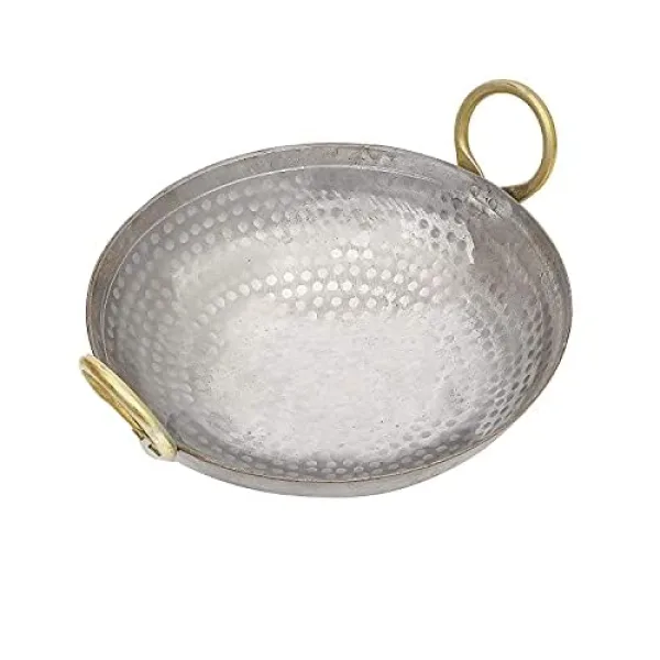 Vismays 8 Litre Heavy Base Iron Kadhai Hammered Finish