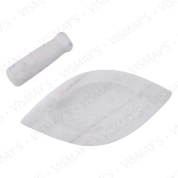 Vismays Marble Mortar Pestle Set Spice Grinder 6 Inch