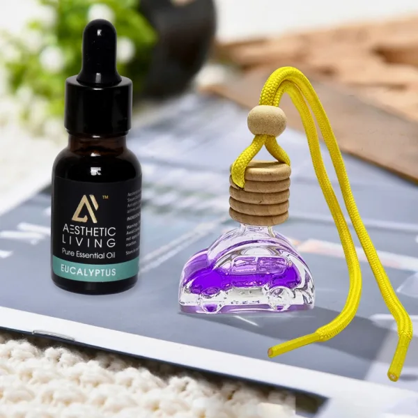 Car Shape Aroma Diffuser Bottle with Essential Oil Combo Eucalyptus
