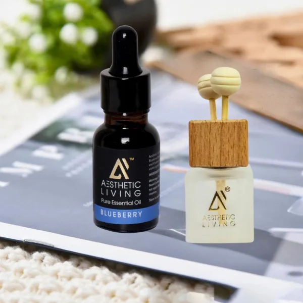 Reed Pods Car Aromatizer Diffuser White Vent Clip Oil Combo 15ml