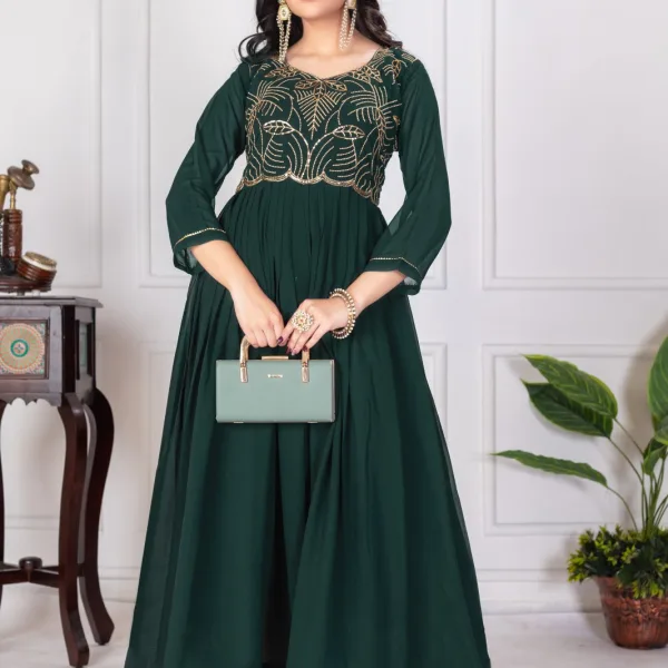 FVD Lonching Designer Georgette Gown Elegant Party Wear for Women