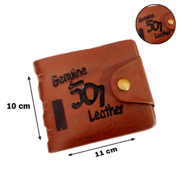 Wassxler PU Leather Wallet, Western Style Embossed Design, Dark Brown, Slim Bifold with Snap Closure Brown (Pack of 1)