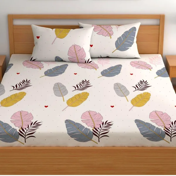 Homdazal Microfibre Abstract Queen Bedsheet Multicolor Premium