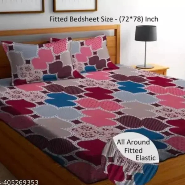 Homdazal Microfibre Abstract Queen Bedsheet Multicolor Vibrant