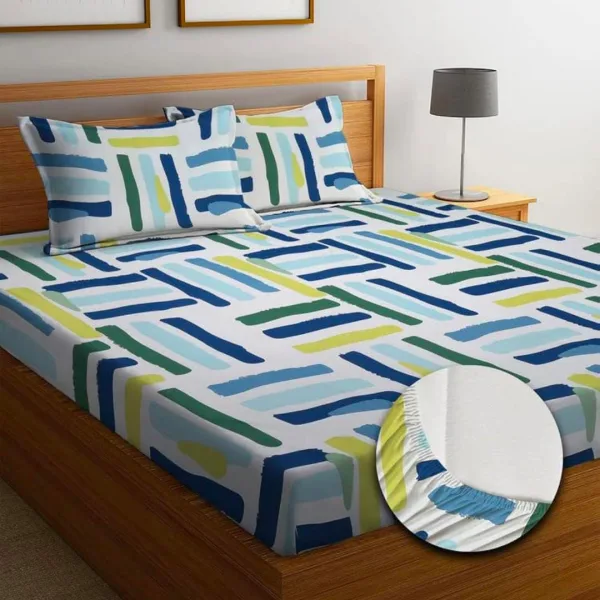 Homdazal Microfibre Abstract Queen Bedsheet Multicolor Soft